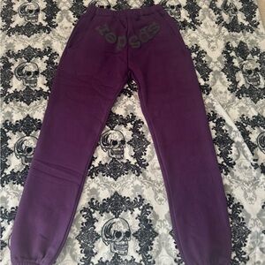 Purple Sp5der sweatpants size medium